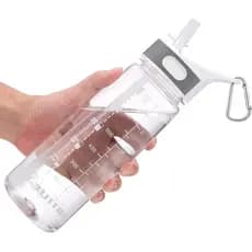 Garrafa de Água Bottle Joy de 800ml, Garrafa de Água Transparente de 28oz com Canudo, Garrafa de Água Esportiva Bottle J