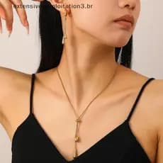 EEBR Aço Inoxidável Ajustável Gota De Água sels Colar Brincos Feminino Nova Moda Dourada Conjunto De Jóias Presentes De