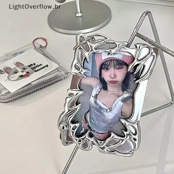 [LightOverflow] Design Original Galvanizado Moldura Plástica Kpop Idol Porta-Cartões Fotográficos Criativo De 3 Polegada