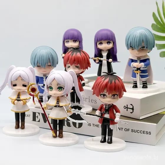 8 Pçs/Set 10cm Anime Frieren : Beyond Journey's End Figure Elf Himmel Fern Stark Q Versão PVC Figuras De Ação Modelo Bon