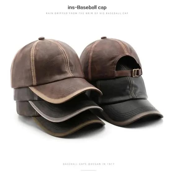 Chapéu De Couro PU Para Mulheres Marca Exército Verde Marrom Boné De Beisebol Ajustável Verão Lazer Pai Chapéus Casquett