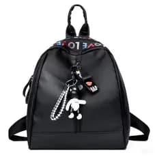 Crazy Bag Mochila Bolsa Feminina Pequena Casual Escola Com Chaveiro Preta