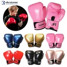 OKCATZONE 1 Par Crianças Treinamento De Boxe Luvas De Luta Couro Do Plutônio Respirável Muay Thai Sparring Perfuração Ka