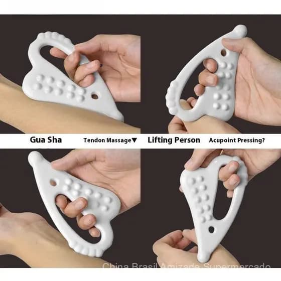 Placa de raspagem de cerâmica, ferramenta de raspagem para a pele, massageador facial, levantador de pontos de acupuntur