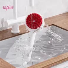 Pet Shampoo Brush Skin Care Massage Shower with Built-in Dispenser Ergonomic Dog Cat Grooming Hair for Bathing and for S