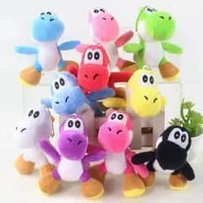 12cm Nintendo Super Mario Bros Jogo Adequado para Crianças Brinquedo Yoshi Pelúcia Dragão Verde Chaveiro de Pelúcia 10 P