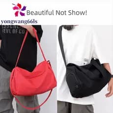 YONGWANG Bolsas Crossbody , Bolsa De Ombro Esportiva De Grande Capacidade De Cor Sólida Casual De Lona Para Academia E F