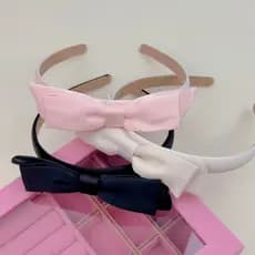 Estilo coreano doce textura de cetim duplo arco bandana feminino 2026 novo estilo minimalista cor sólida alta crânio ban