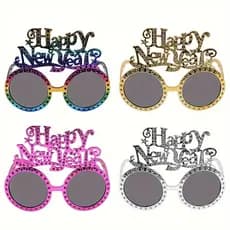 Óculos de Festa de Ano Novo 2025, Acessórios Brilhantes para Cabine de Fotos em Cores Variadas para Celebrações de Révei