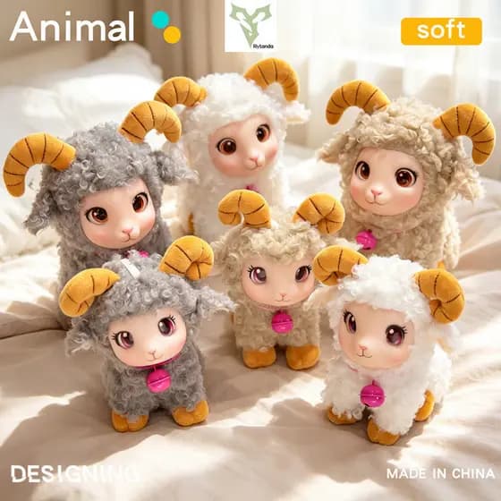 Rytanda Vinil Cordeiro Brinquedo De Pelúcia Para Criança Menino Menina Boneca Simulação Travesseiro De Ovelha Dormir Beb