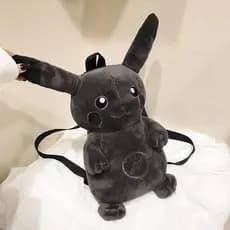 2022 Novo Pokemon Mochila De Pelúcia Preto Kawaii Moda Estudante Design Bolsas Para Crianças Sorriso Parque Pikachu HTF6