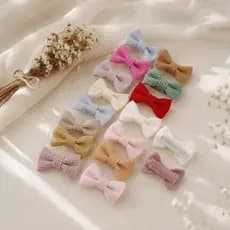 Mini Laço Bebê Veludo Cotelê , Mini laço gravatinha, micro laço bebe