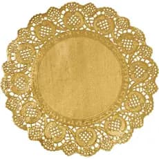 Phantomon 100 Peças de Doilies de Papel com Renda Dourada de 12 Polegadas – Sousplats Descartáveis de Papel Dourado para