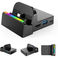 Estação de Acoplamento Portátil para TV para Switch 2, Switch e OLED – Saída HDMI 4K, Portas USB 3.0/2.0, Dupla Tipo-C,