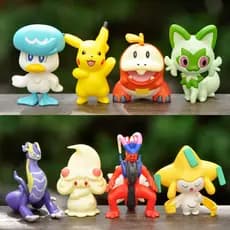 8Pcs/Set 5cm Anime Pokemon Scarlet E Violeta Figura Pikachu Jirachi Sprigatito Fuecoco Quaxly Koraidon Miraidon Q Versão