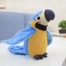 Papagaio falante, o papagaio pode repetir o que você diz, brinquedo de pelúcia, pássaro eletrônico gravador.