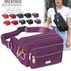 Bolsa de cintura de grande capacidade, feminina, masculina, à prova d'água, tecido Oxford, resistente ao desgaste, repel