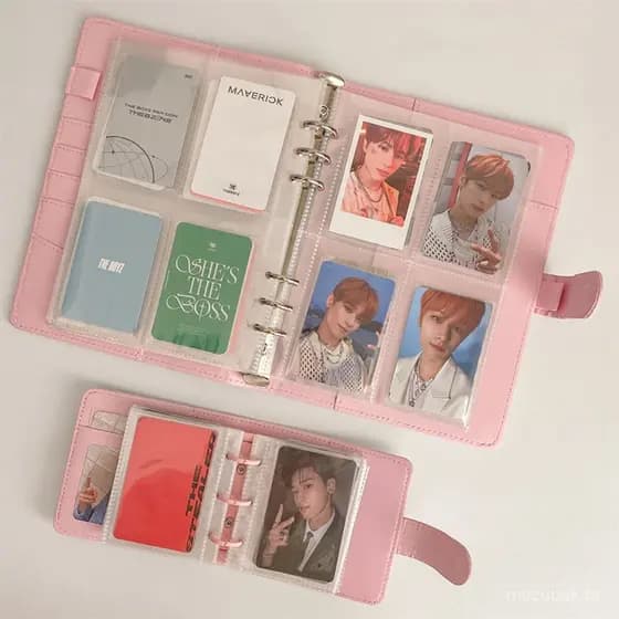 A5/A7 3 Polegadas Collbook 6 Anel PU Glitter Binder Couro Refilável Capa De Cartão Fotográfico Planejamento Orçamentário