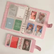 A5/A7 3 Polegadas Collbook 6 Anel PU Glitter Binder Couro Refilável Capa De Cartão Fotográfico Planejamento Orçamentário