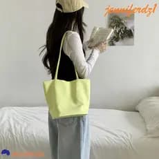 JENNIFERDZ1 Bolsa Balde De Nylon , Leve Para Axilas De Cor Sólida Feminina De Grande Capacidade Estilo Coreano