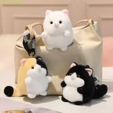 Chaveiro De Pelúcia De Gato JENNIFERDZBF , Pingente De Material Macio De Formato Redondo , Textura Fofa