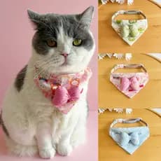 Cão Gato Babador Aniversário Princesa Dos Desenhos Animados Baba Toalha Pet Bonito Arco Triângulo Colar Cachecol Decoraç