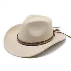 Chapéu De Cowboy Ocidental Com Aba Enrolada De Inverno Couro Retrô Feminino Jazz Cowgirl Boné Igreja Sombrero Bonés