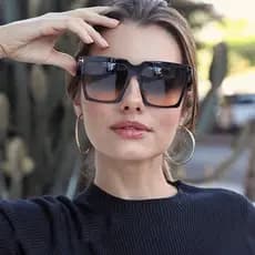 Óculos De Sol Femininos Quadrados De Armação Grande Moda Clássicos Masculinos Vintage UV400