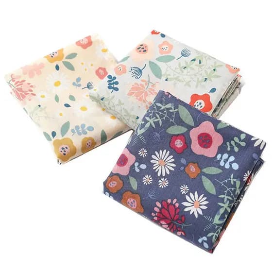 3 Pçs 34x34cm 100 % Algodão Flor Impresso Lenços Femininos Lenço Quadrado Chá Festa Favores Para Senhoras Presente De Ca