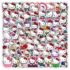 Olá, Pacote de Adesivos IP Kitty (102 Peças) - Adesivos Decorativos Femininos Fofos Adequados para Diários e Bagagens G1
