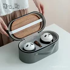 Conjunto de Chá de Viagem Cultural e Criativo Panda, Portátil, Serviço Rápido, Uma Chaleira Duas Xícaras, Presente Corpo