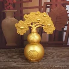 Ornamento giratório de cabaça da sorte para decoração de casa, sala de estar, entrada, mesa de escritório, presente de á