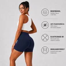Shorts Academia Feminino Sem Costura Cintura Alta Empina Bumbum Não Fica Transparente Shorts Yoga Treino LinLinFlow