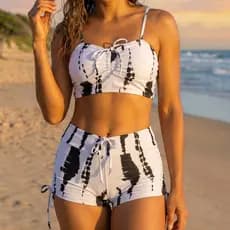 Biquíni Novo Estilo Fato De Banho Feminino De Cintura Alta Maiô Feminino 2 PeçasTecidos Para Moda Praia Profissional
