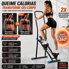 Treino Em Casa Simulador De escada e Caminhada Dobrável Queima De Gordura Kit 150kg Max