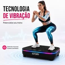 Plataforma Vibratória Elétrica Alivia Dores Maquina Para Queimar Gordura Tonifica Ate 150kg Max