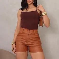 Shorts de Couro Femenino - Elegancia e Estilo  Atemporal