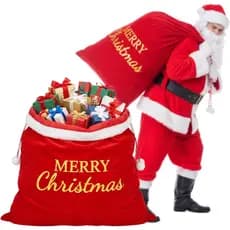 Shappy Saco de Presente de Natal Extra Grande de 39,5 x 31,5 Polegadas, Saco de Veludo Jumbo do Papai Noel com Cordão, S