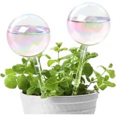 [2 PCS] Globos Iridescentes de Autoirrigação, Globos de Vidro Arco-Íris para Rega de Plantas, Inserção para Rega Automát