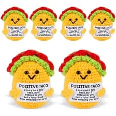 6Pcs Support Taco Crochet Mini Emotional Positive Gifts Inspirational Fiesta Mexican Knitted Doll Motivational Present f