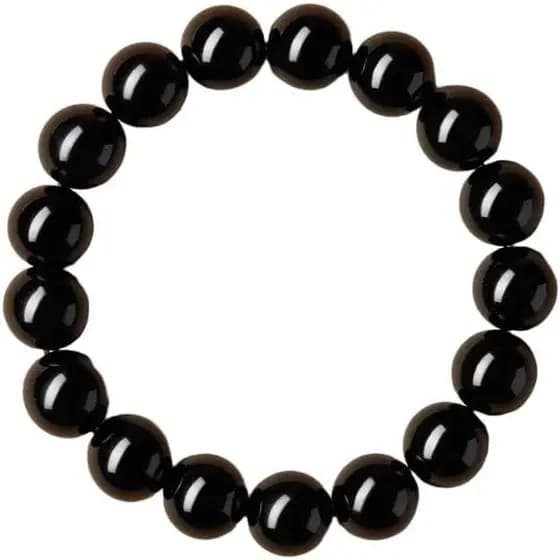 Pulseira de Terapia Magnética com 38 Pérolas de Hematita para Mulheres e Homens, Cristal de Pedra Preciosa, Macramê Unis