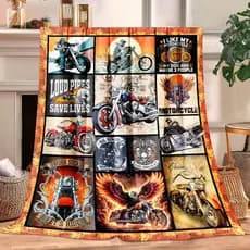 Presentes de Motocicleta para Homens, Mulheres, Crianças e Meninos, Cobertor Decorativo Vintage Super Macio para Motocic