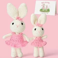 Presentes de Crochê para Irmãs Mais Velhas, Conjunto de Presentes de Bonecas para Celebrar a Promoção de Meninas Pequena