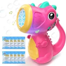 Varinha de Bolhas de Sabão para Meninas e Meninos, Máquina de Bolhas de Sabão em Forma de Dinossauro com Luz e Música, B