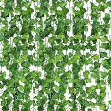 Guirlanda de Hera Artificial, Folhas Verdes de Videiras Falsas, Plantas Artificiais Pendentes, Guirlanda de Folhagem par