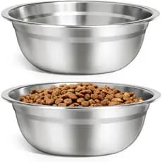 URPOWER Conjunto de 2 Tigelas para Cães de Aço Inoxidável de 8" - 50oz, Tigelas Espessas e Duráveis para Comida e Água,