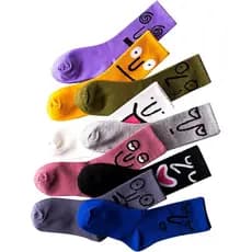 Pacote com 9 Pares de Meias Divertidas e Originais para Homens e Mulheres – Meias de Algodão com Estampas Modernas, Meia
