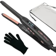 Mini Chapinhas para Cabelos Curtos, Chapinha Tipo Lápis de 3/10'', para Corte Pixie e Franjas, Mini Alisador de Cabelo c