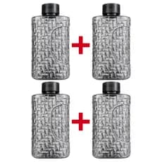 Kit 4 Garrafas de Geladeira Automática 1,95L Plástico Efeito Cascata Preta Transparente Água e Suco