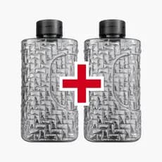 Kit 2 Garrafas de Geladeira Automática 1,95L Plástico Efeito Cascata Preta Transparente Água e Suco